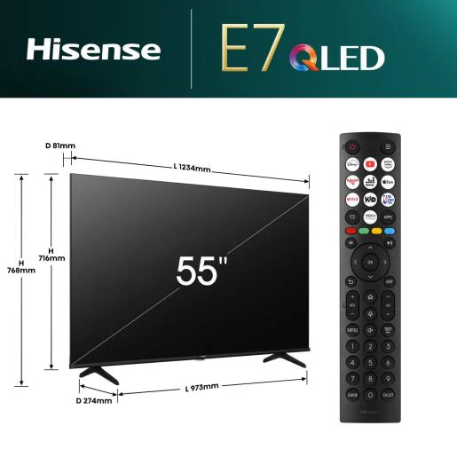 Hisense E7N 55" 4K Smart TV - Black | 55E71NQ - Image 7