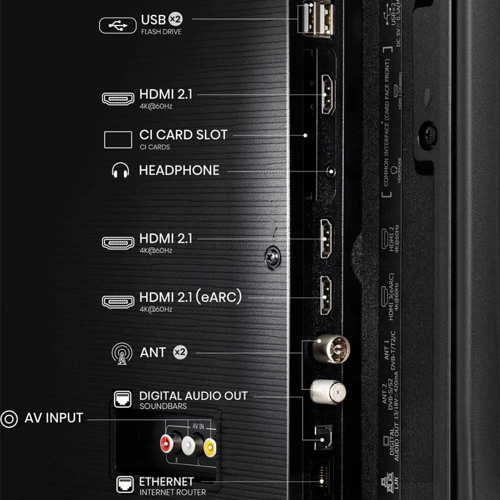 Hisense E7Q 43'' 4K Smart TV - Black | 43E71Q - Image 3