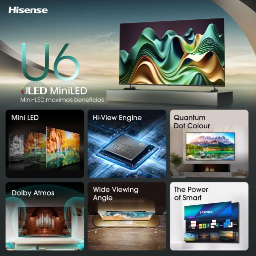 Hisense U6N 65" 4K Smart TV - Black & Dark Grey | 65U61NQ - Image 4