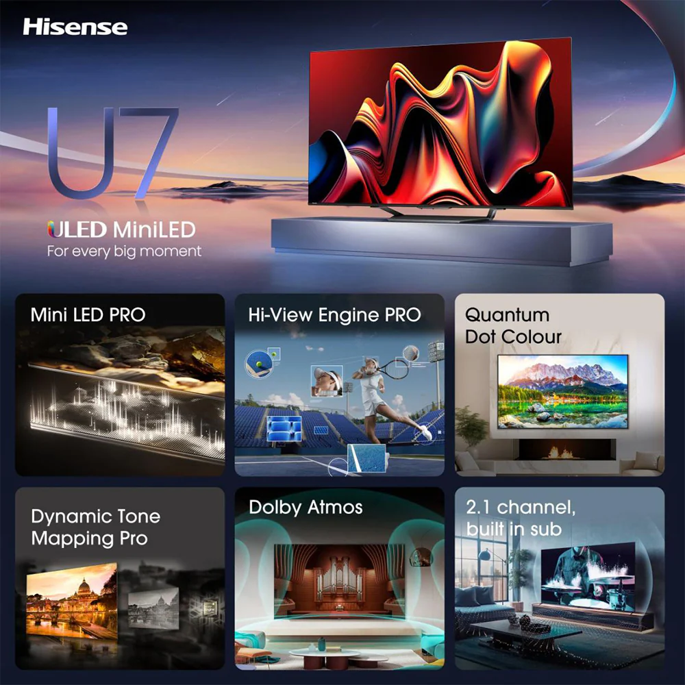 Hisense U7N 85" 4K Smart TV - Black | 85U71NQ - Image 4