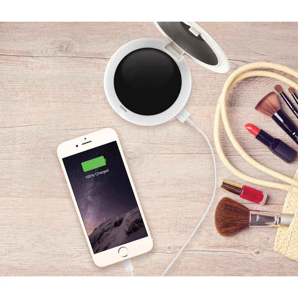 Homedics Pretty & Powerful 3000mAh Power Bank - Pearl | MIR-150CG-EU - Image 4