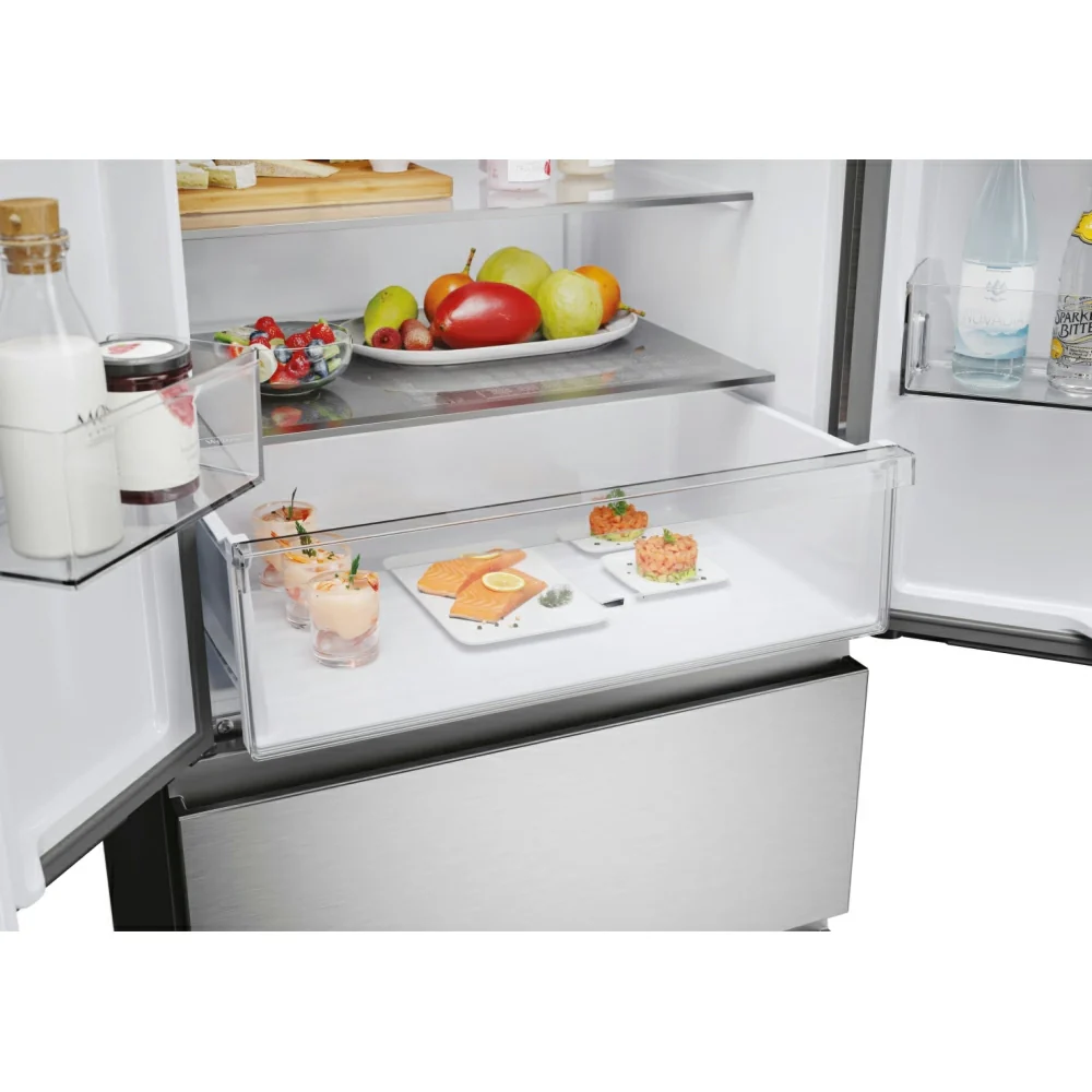 Hoover H-Fridge 700 Maxi 402L Frost Free Freestanding French Door Fridge Freezer - Platinum Inox | HONFQ2T718EXK - Image 6