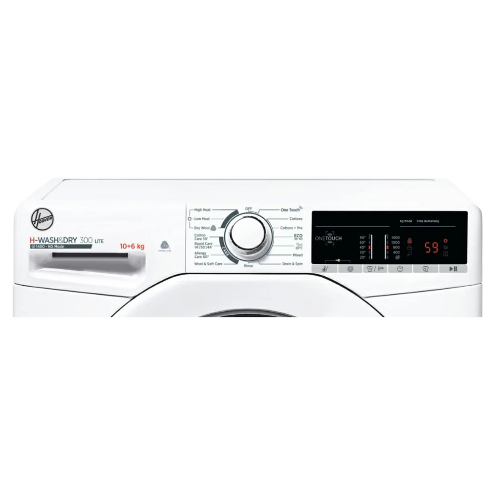 Hoover H-Wash & Dry 300 Lite 10KG/6KG 1400RPM Freestanding Washer Dryer - White | H3D 4106TE/1-80 - Image 3