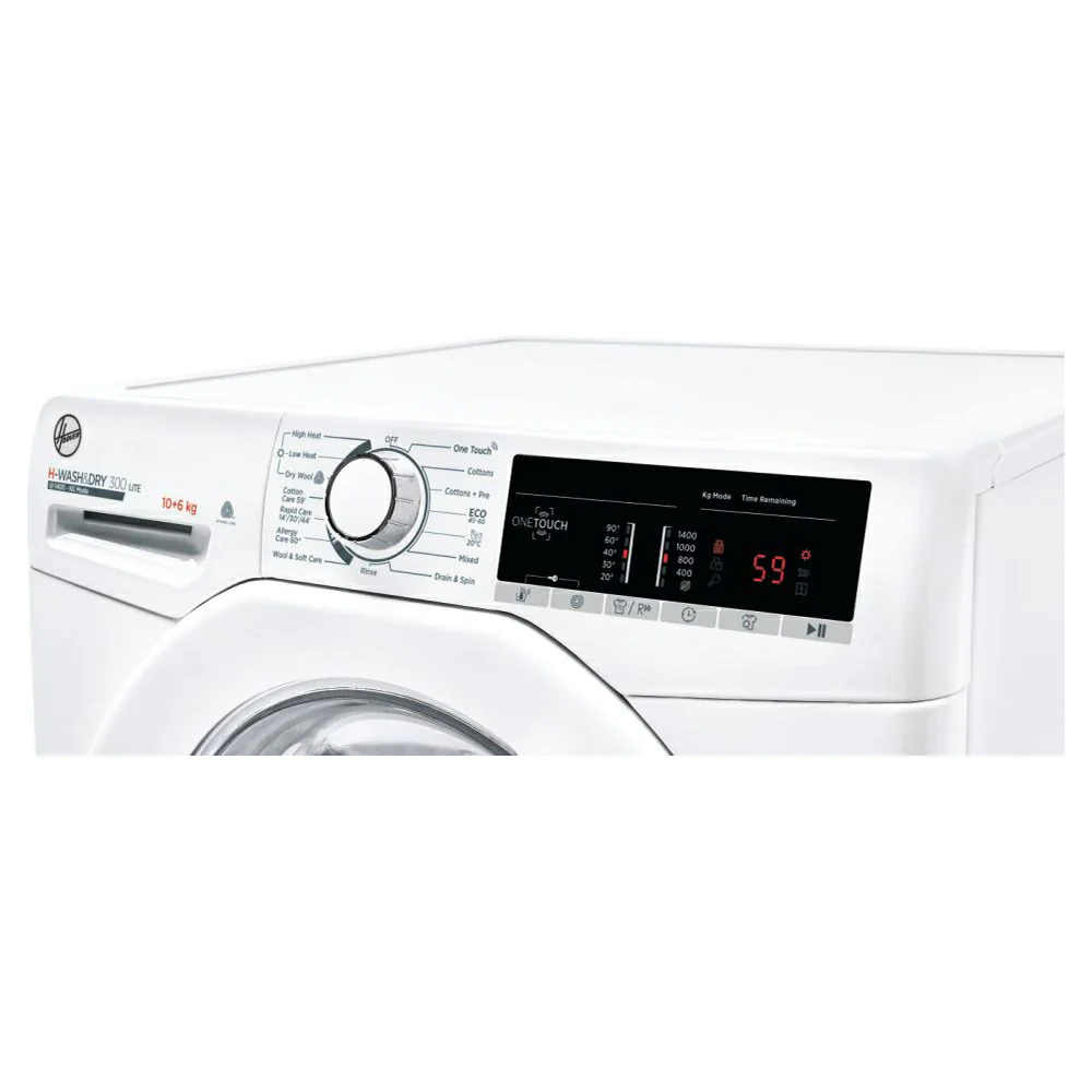 Hoover H-Wash & Dry 300 Lite 10KG/6KG 1400RPM Freestanding Washer Dryer - White | H3D 4106TE/1-80 - Image 4