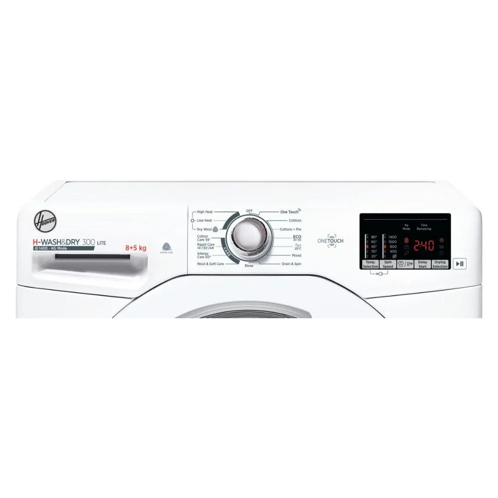 Hoover H-Wash & Dry 300 Lite 8KG/5KG 1400RPM Freestanding Washer Dryer - White | H3D 4852DE/1-80 - Image 3