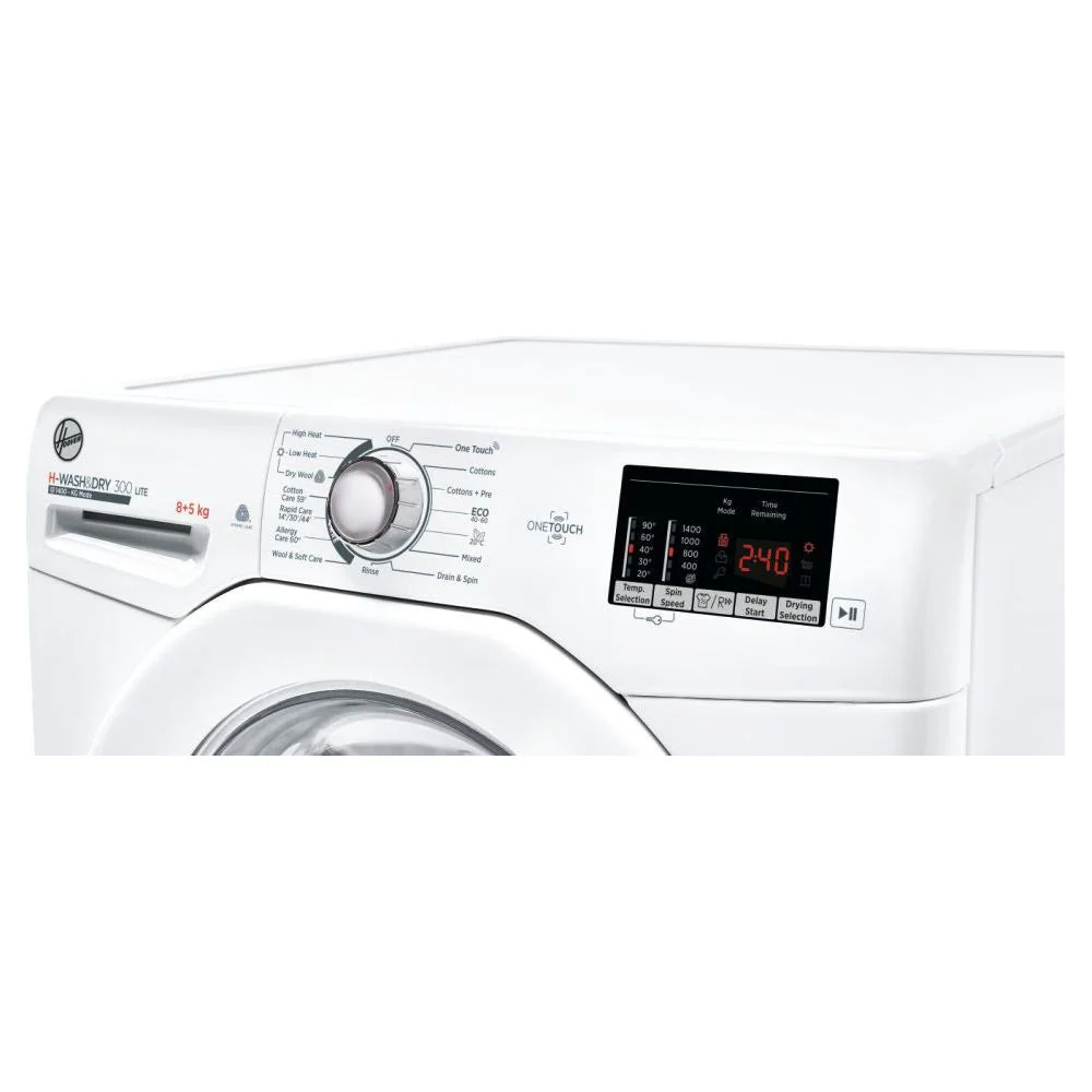 Hoover H-Wash & Dry 300 Lite 8KG/5KG 1400RPM Freestanding Washer Dryer - White | H3D 4852DE/1-80 - Image 4