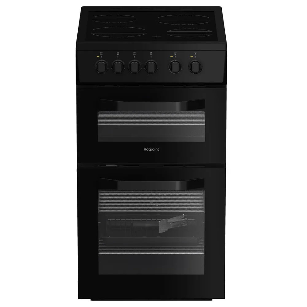 Hotpoint 50CM Freestanding Electric Cooker - Black | HTE5VCB