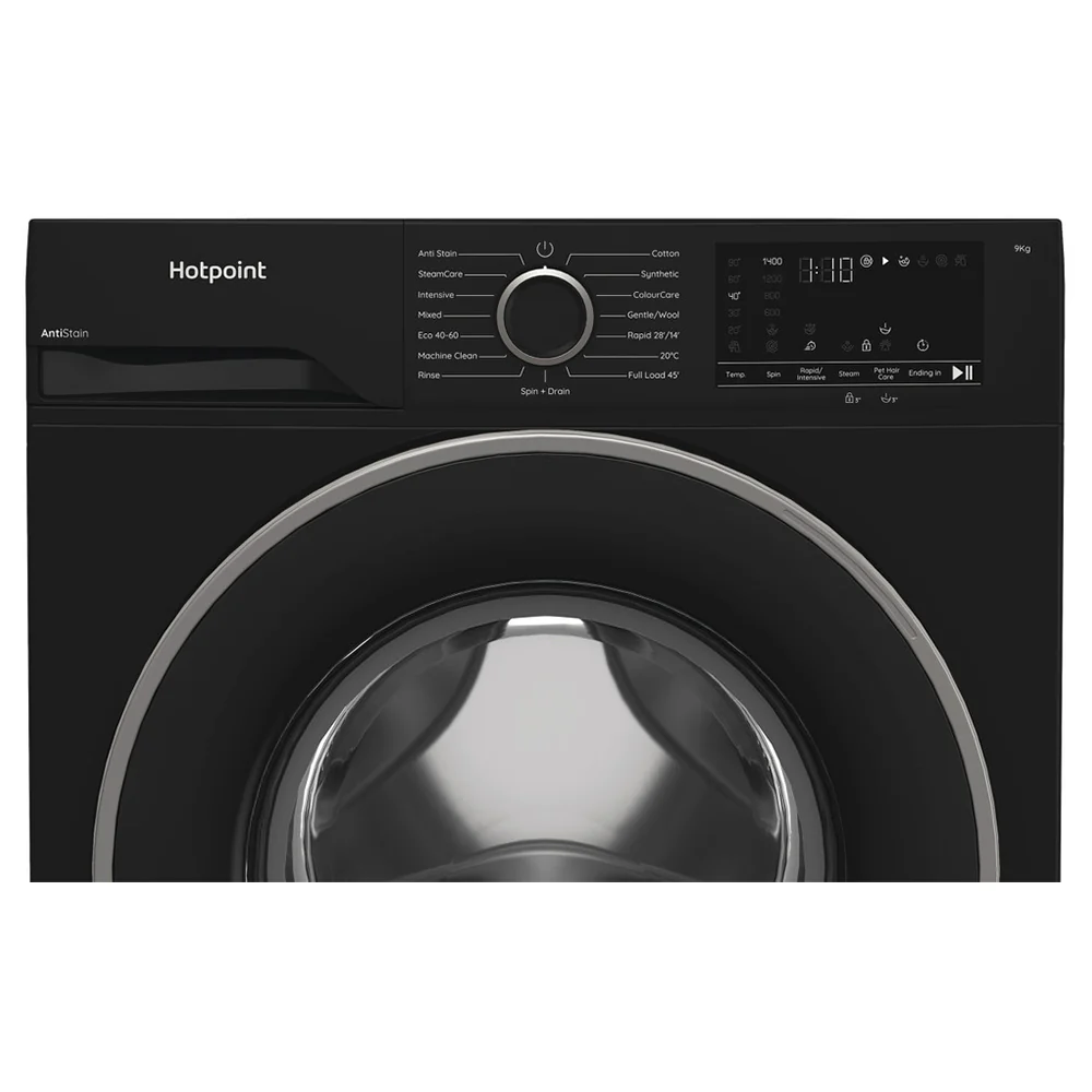 Hotpoint 9KG 1400RPM Freestanding Washing Machine - Black | H 91B ANTI STAIN IRE - Image 6