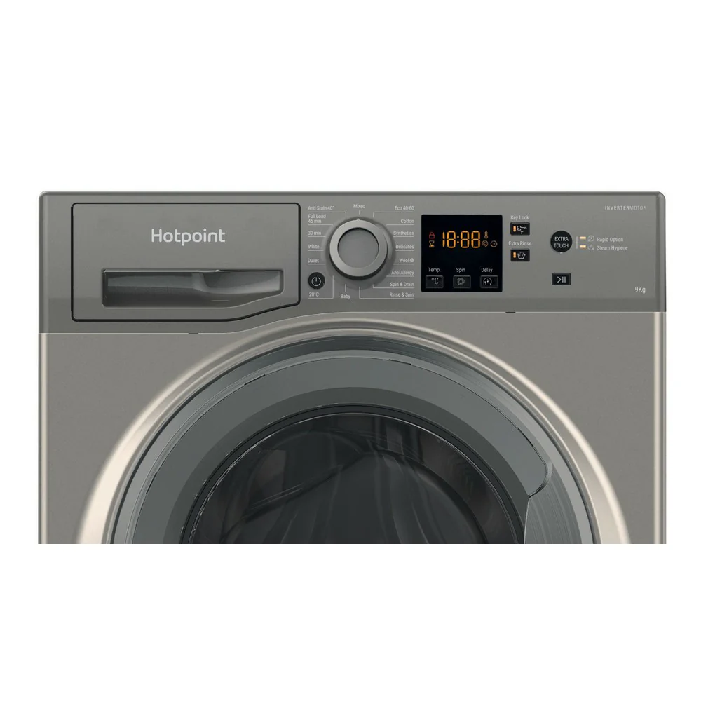 Hotpoint 9KG 1400RPM Freestanding Washing Machine - Graphite | HNR9W64GGIRE - Image 7
