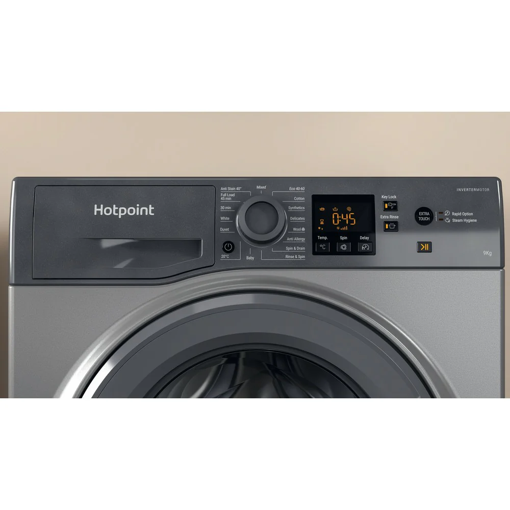 Hotpoint 9KG 1400RPM Freestanding Washing Machine - Graphite | HNR9W64GGIRE - Image 8