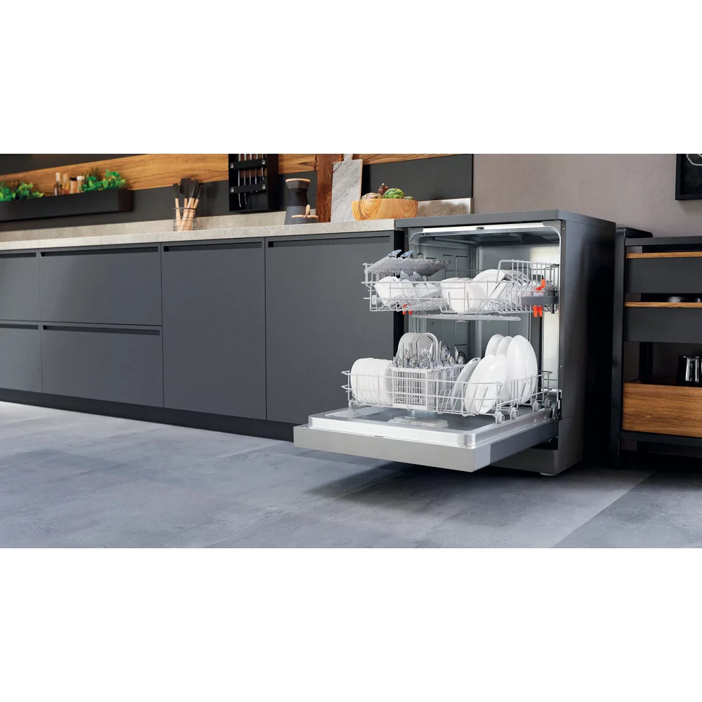 Hotpoint Hydroforce 60CM Freestanding Standard Dishwasher - Inox | H2FHL626X UK - Image 7