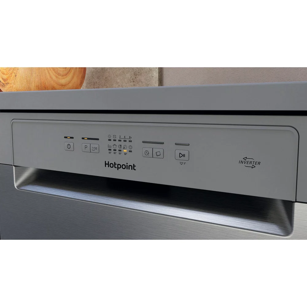 Hotpoint Hydroforce 60CM Freestanding Standard Dishwasher - Inox | H2FHL626X UK - Image 8