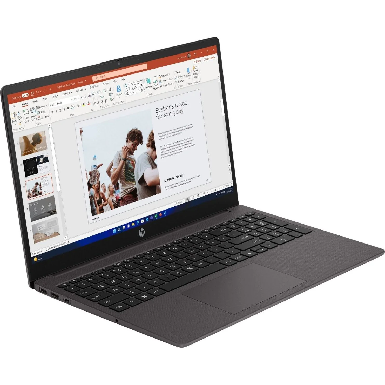 HP 255 G10 AMD Ryzen 5 15.6" 16GB/512GB Laptop - Dark Ash Silver | AK9V0ATABU - Image 2
