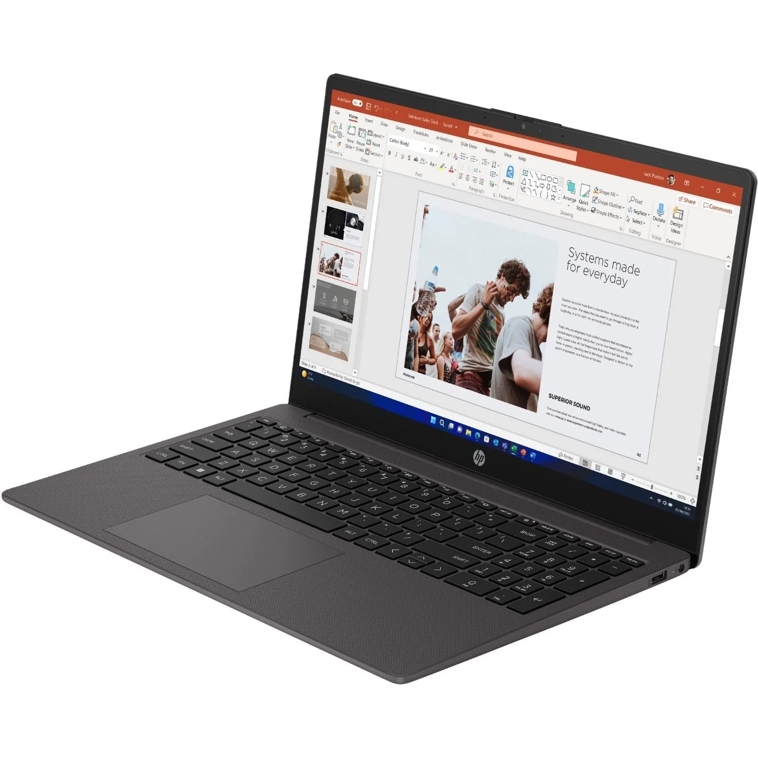 HP 255 G10 AMD Ryzen 5 15.6" 16GB/512GB Laptop - Dark Ash Silver | AK9V0ATABU - Image 3