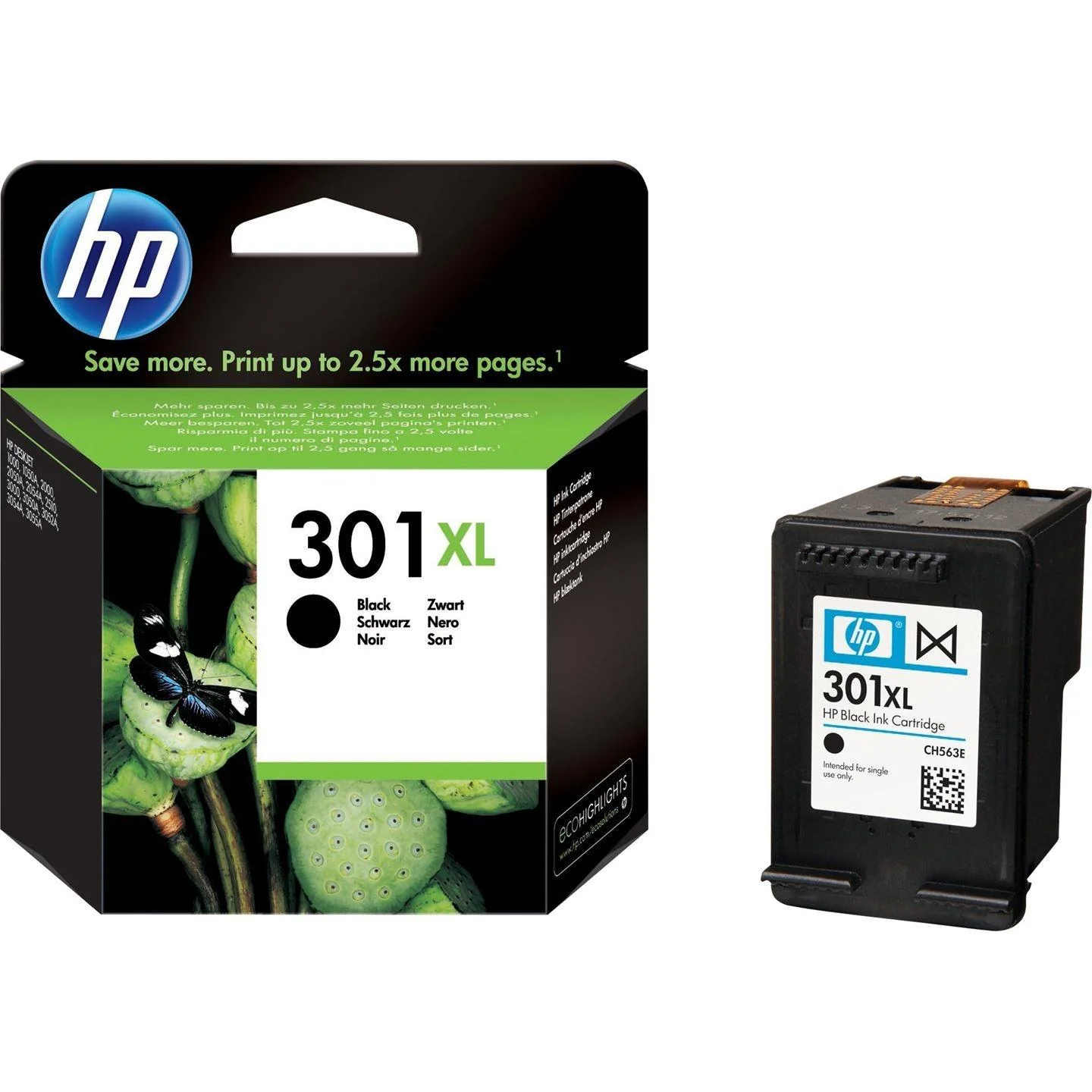 HP 301XL High Yield Black Original Ink Cartridge | CH563EE - Image 2
