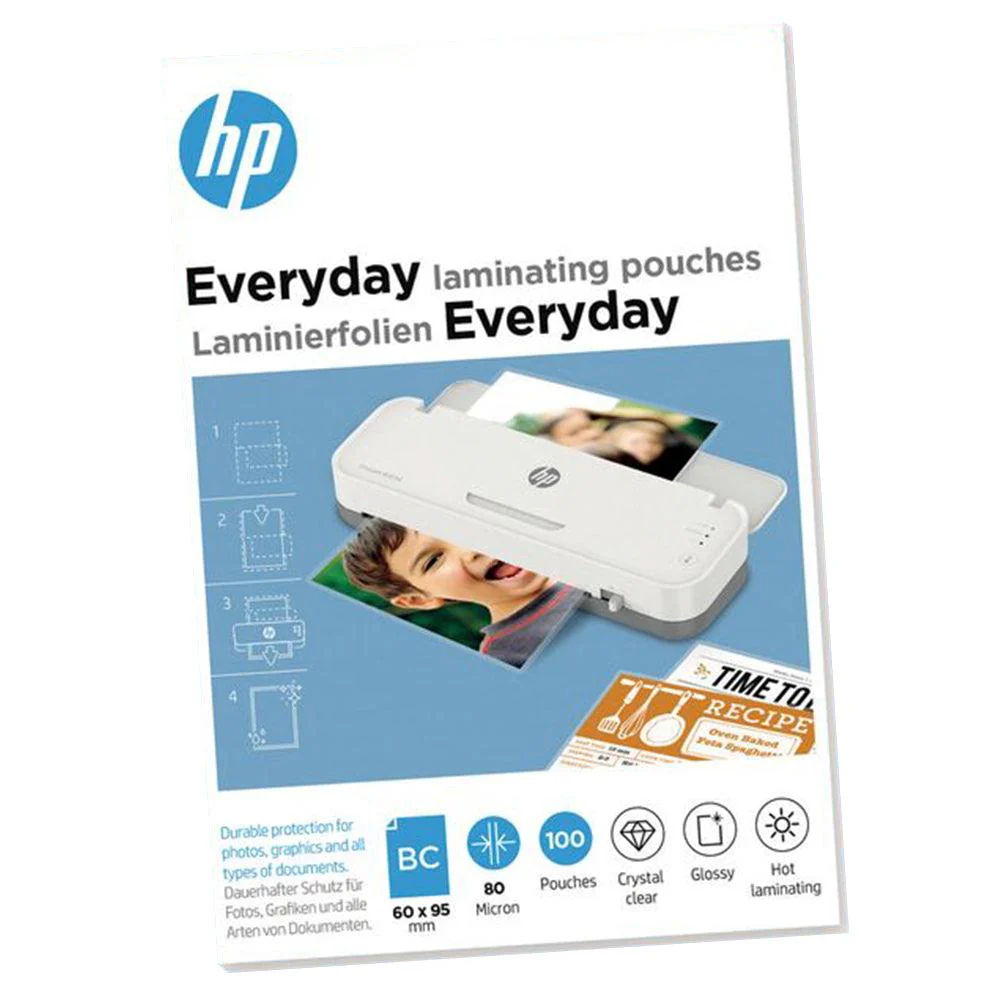 HP 80 Micron Everyday Laminating Pouches - Transparent | HP9157