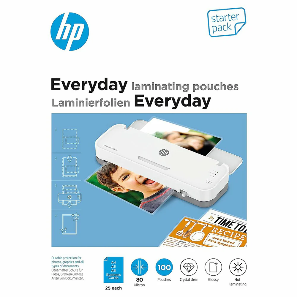HP 80 Micron Everyday Laminating Pouches - Transparent | HP9158 - Image 2