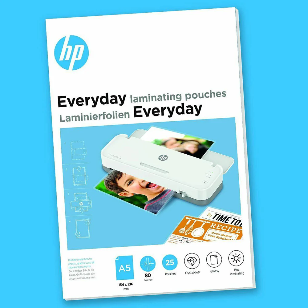 HP A5 80 Micron Everyday Laminating Pouches - Transparent | HP9155 - Image 3