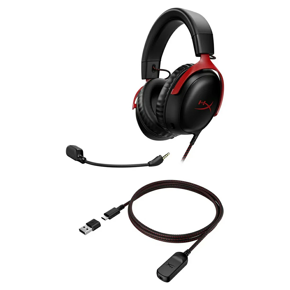 HP HyperX Cloud III Over-Ear Gaming Headset - Black & Red | 727A9AA - Image 6