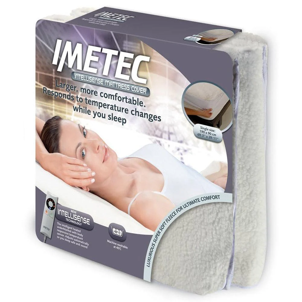 Imetec Intellisense Machine Washable Single Electric Mattress Cover - Cream | 16753