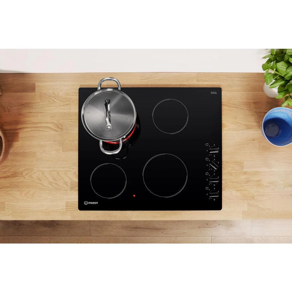 Indesit 60CM 4 Zone Electric Ceramic Hob - Black | RI860C - Image 11