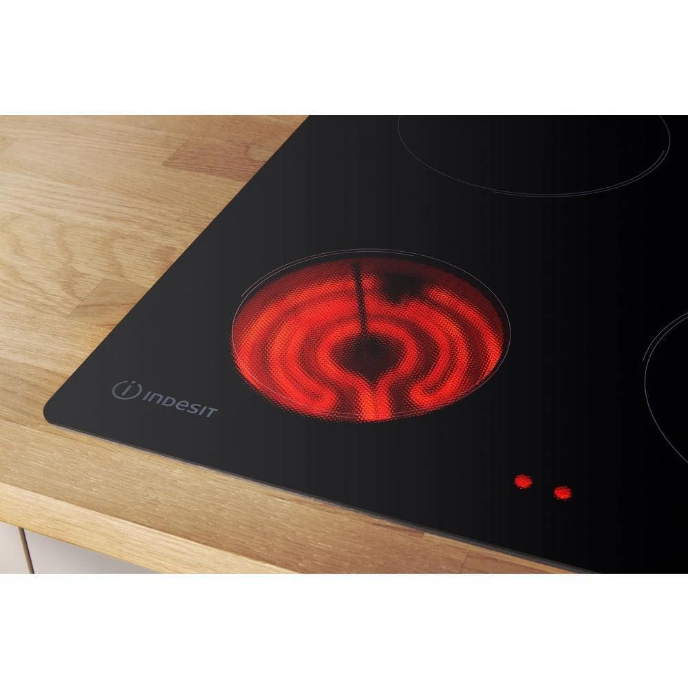 Indesit 60CM 4 Zone Electric Ceramic Hob - Black | RI860C - Image 6