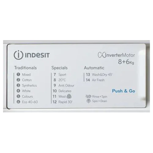 Indesit 8KG/6KG 1351RPM Built-In Washer Dryer - White | BIWDIL861485UK - Image 11