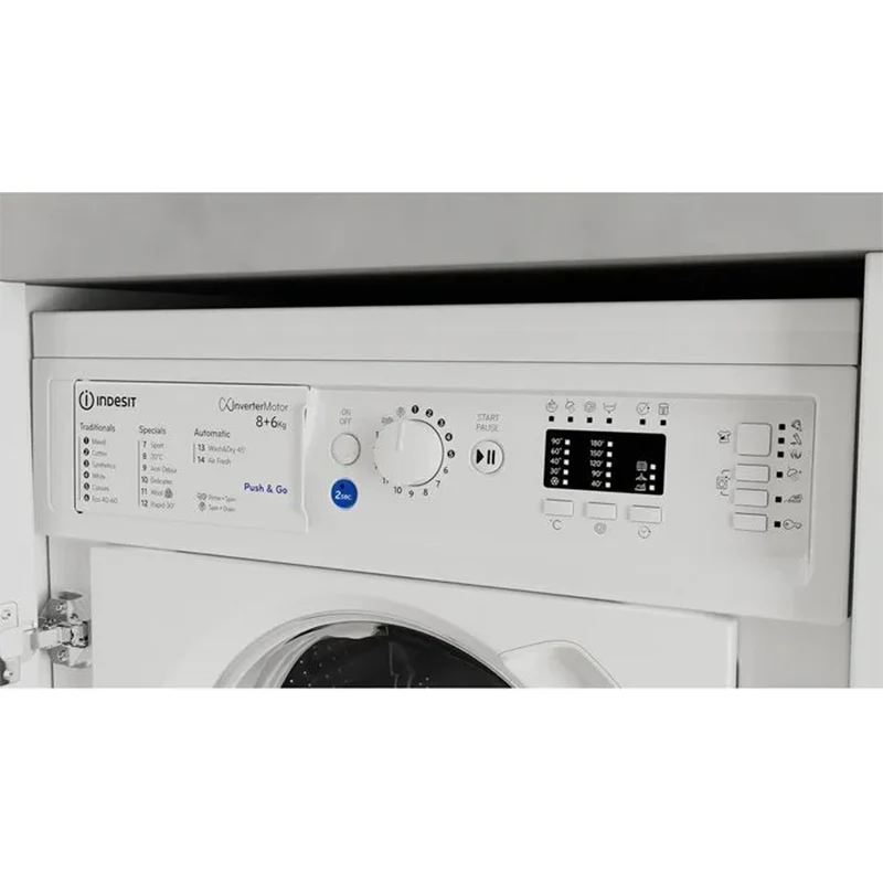 Indesit 8KG/6KG 1351RPM Built-In Washer Dryer - White | BIWDIL861485UK - Image 8