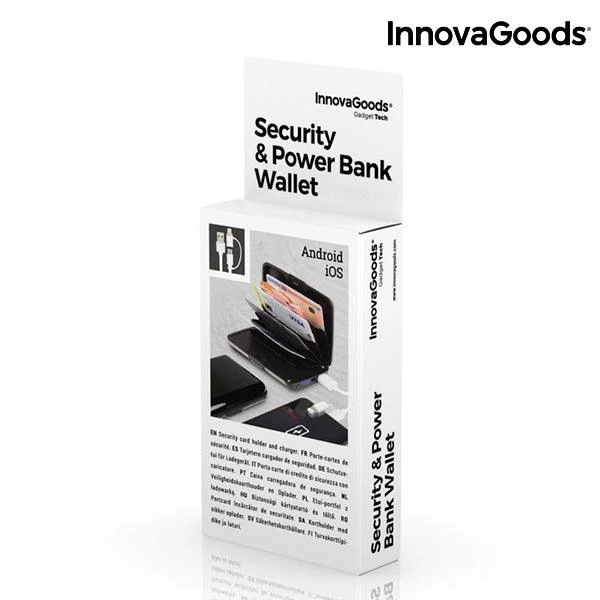 InnovaGoods 1800mAh Security & Power Bank Wallet - Black | 117681 - Image 3