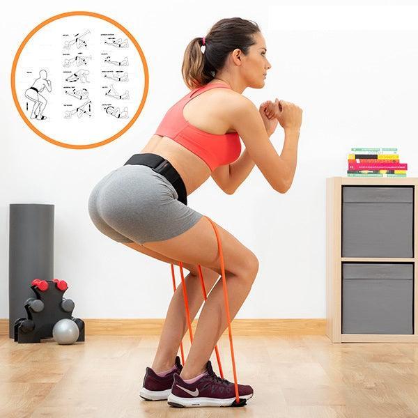 InnovaGoods Bootrainer Belt with Resistance Bands for Glutes and Exercise Guide - Black | 815648 - Image 9