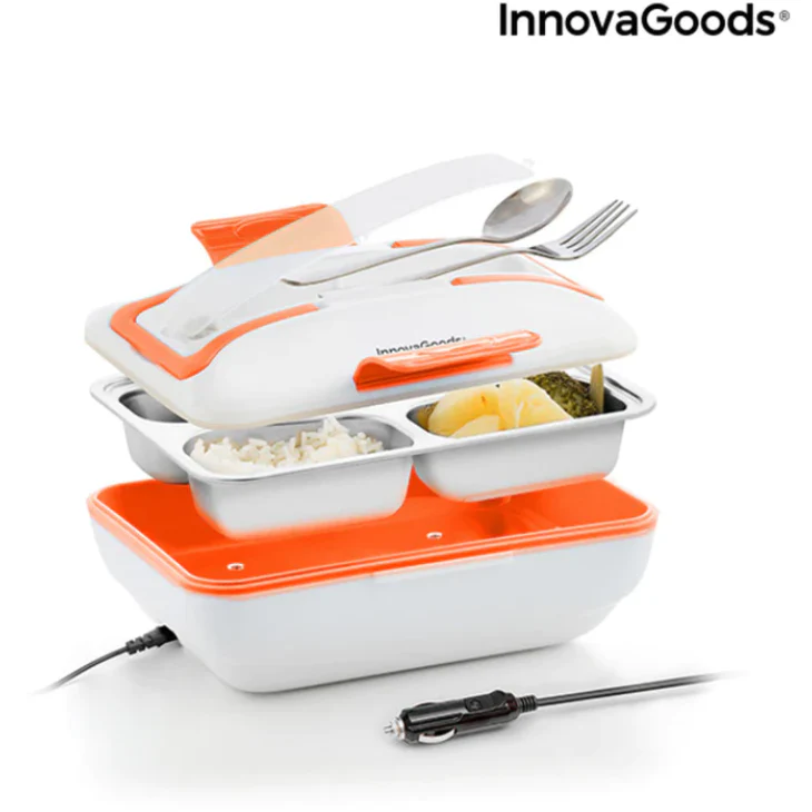 InnovaGoods Pro 50W Electric Lunch Box - White & Green | 815950
