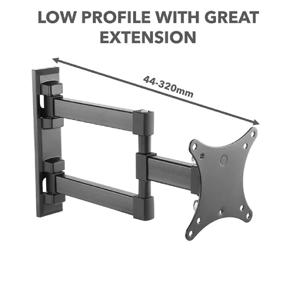 iTech Full Motion Double Arm Bracket for 13" to 27" TVs - Black | LCD33B - Image 4