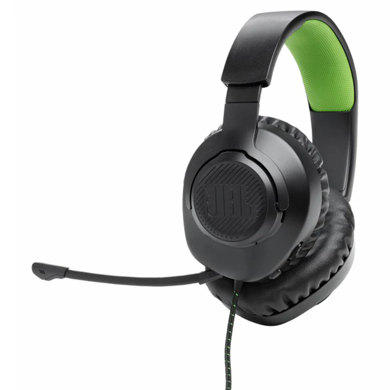 JBL Quantum 100X 40mm Driver Over-Ear Wired Gaming Headset - Black & Green | JBLQ100XBLKGRN - Image 2