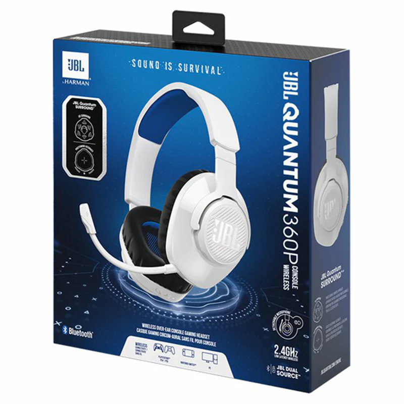 JBL Quantum 360P Console Over-Ear Wireless Bluetooth Gaming Headset - White & Blue | JBLQ360PWLWHTBLU - Image 10