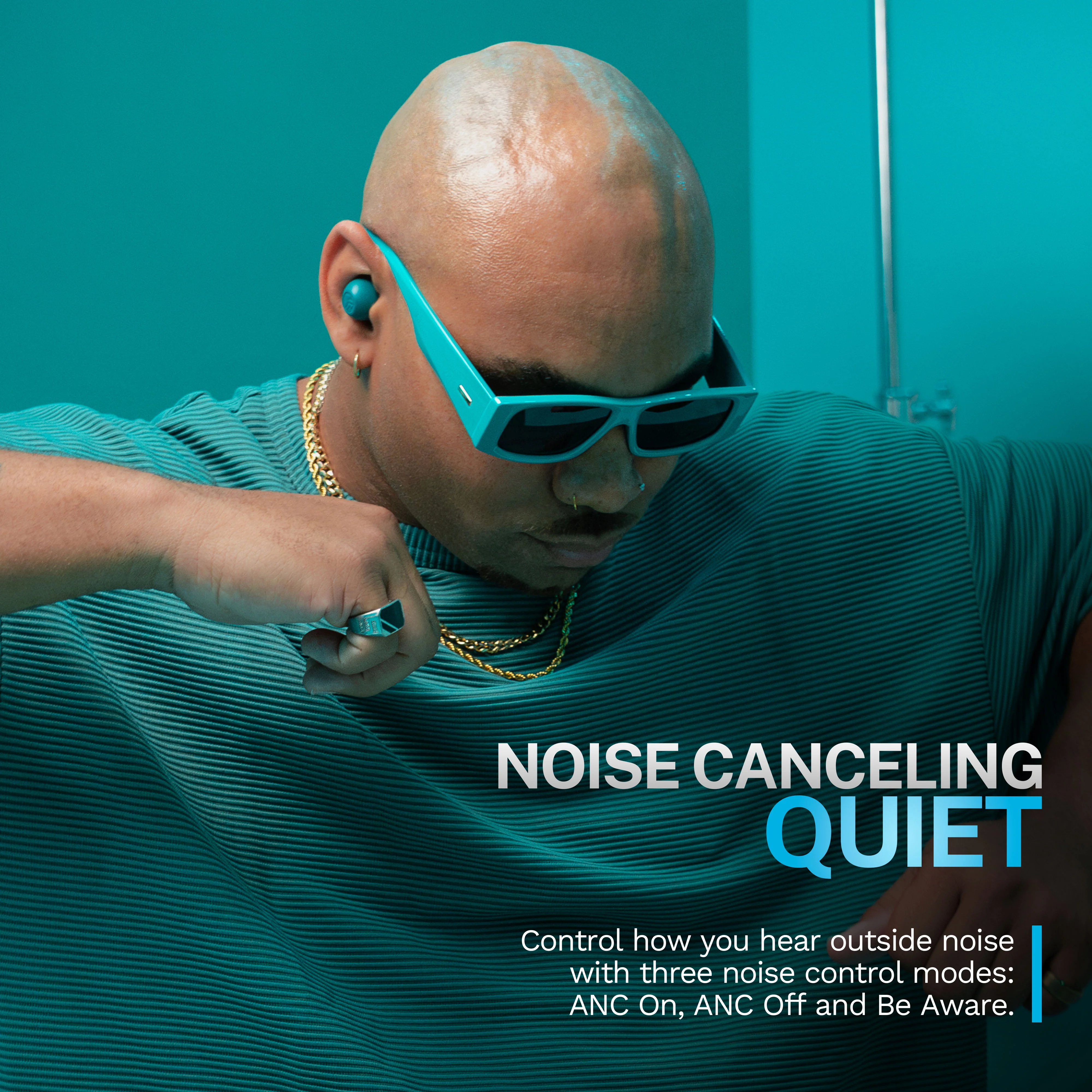 JLab Go Pop ANC In-Ear True Wireless Earbuds - Teal | IEUEBGOANCRTEL124 - Image 4