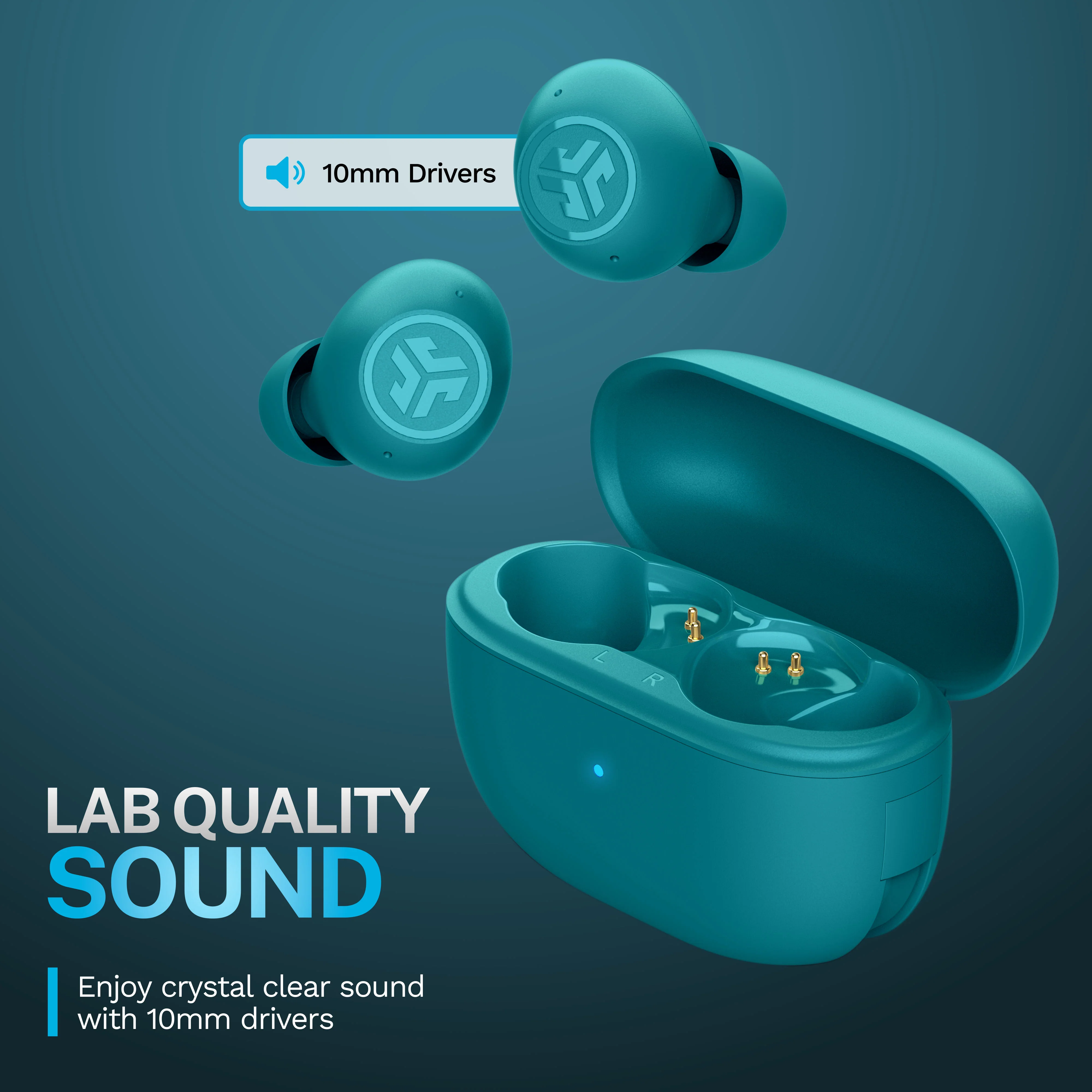 JLab Go Pop ANC In-Ear True Wireless Earbuds - Teal | IEUEBGOANCRTEL124 - Image 6