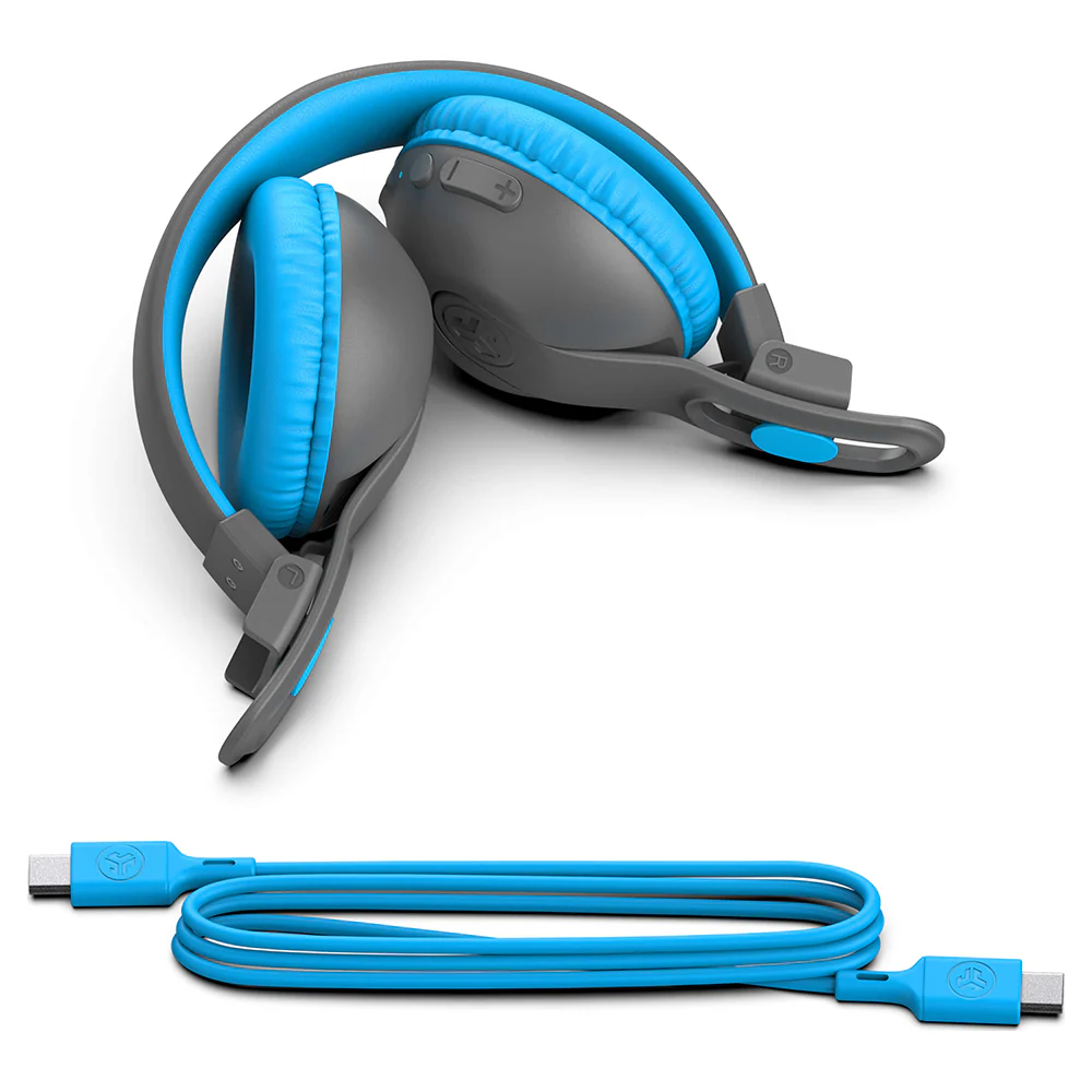 JLab Jbuddies Studio 2 Over-Ear Wireless + Wired Kids Headphone - Grey & Blue | IEUHBKSTU2RGRYBLU122 - Image 5