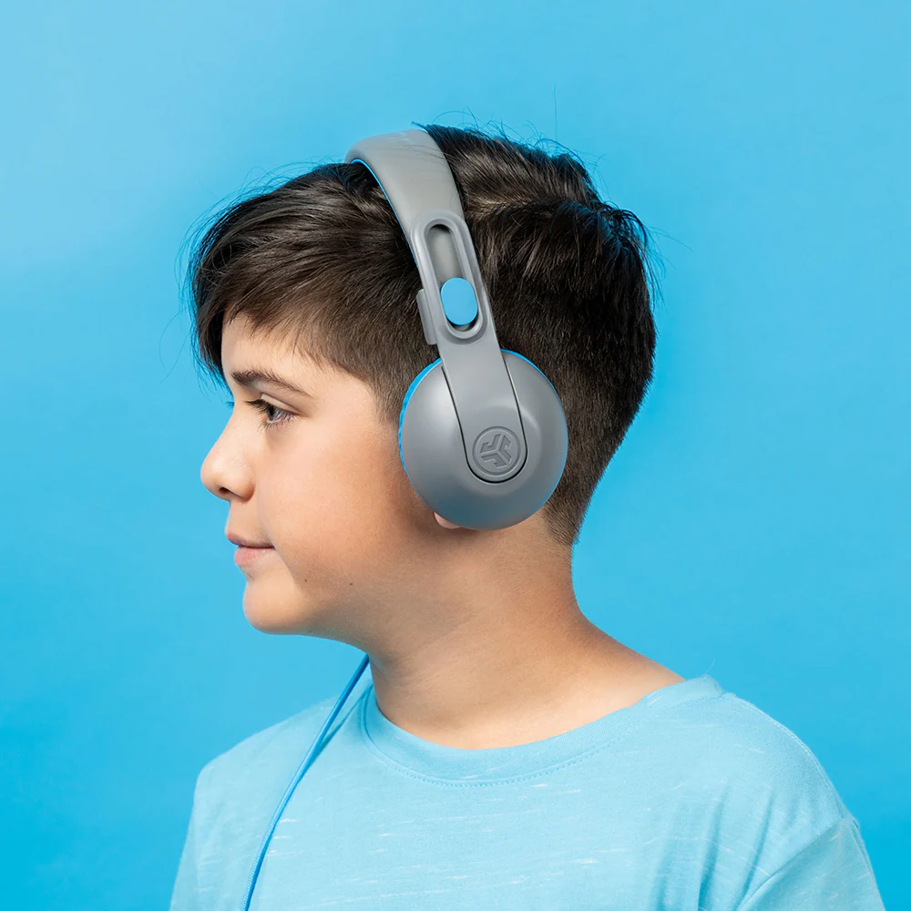 JLab Jbuddies Studio 2 Over-Ear Wireless + Wired Kids Headphone - Grey & Blue | IEUHBKSTU2RGRYBLU122 - Image 6