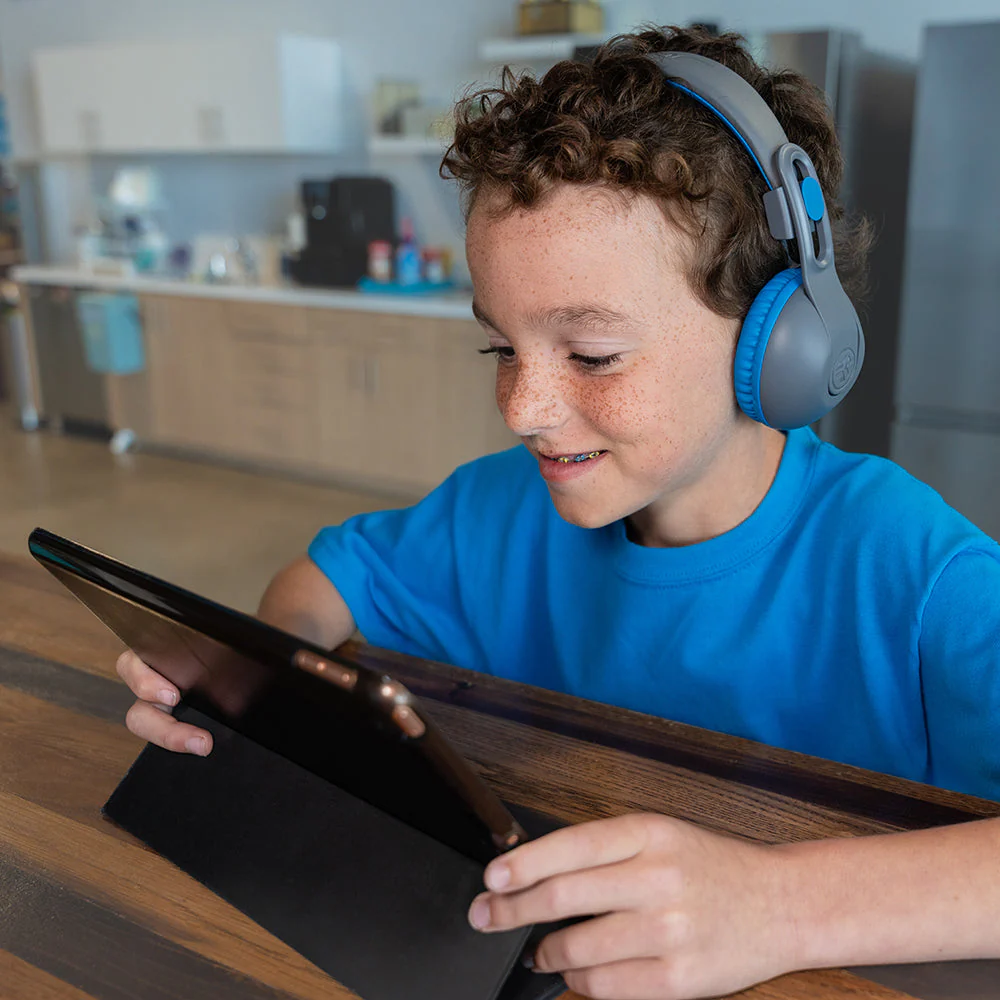 JLab Jbuddies Studio 2 Over-Ear Wireless + Wired Kids Headphone - Grey & Blue | IEUHBKSTU2RGRYBLU122 - Image 7