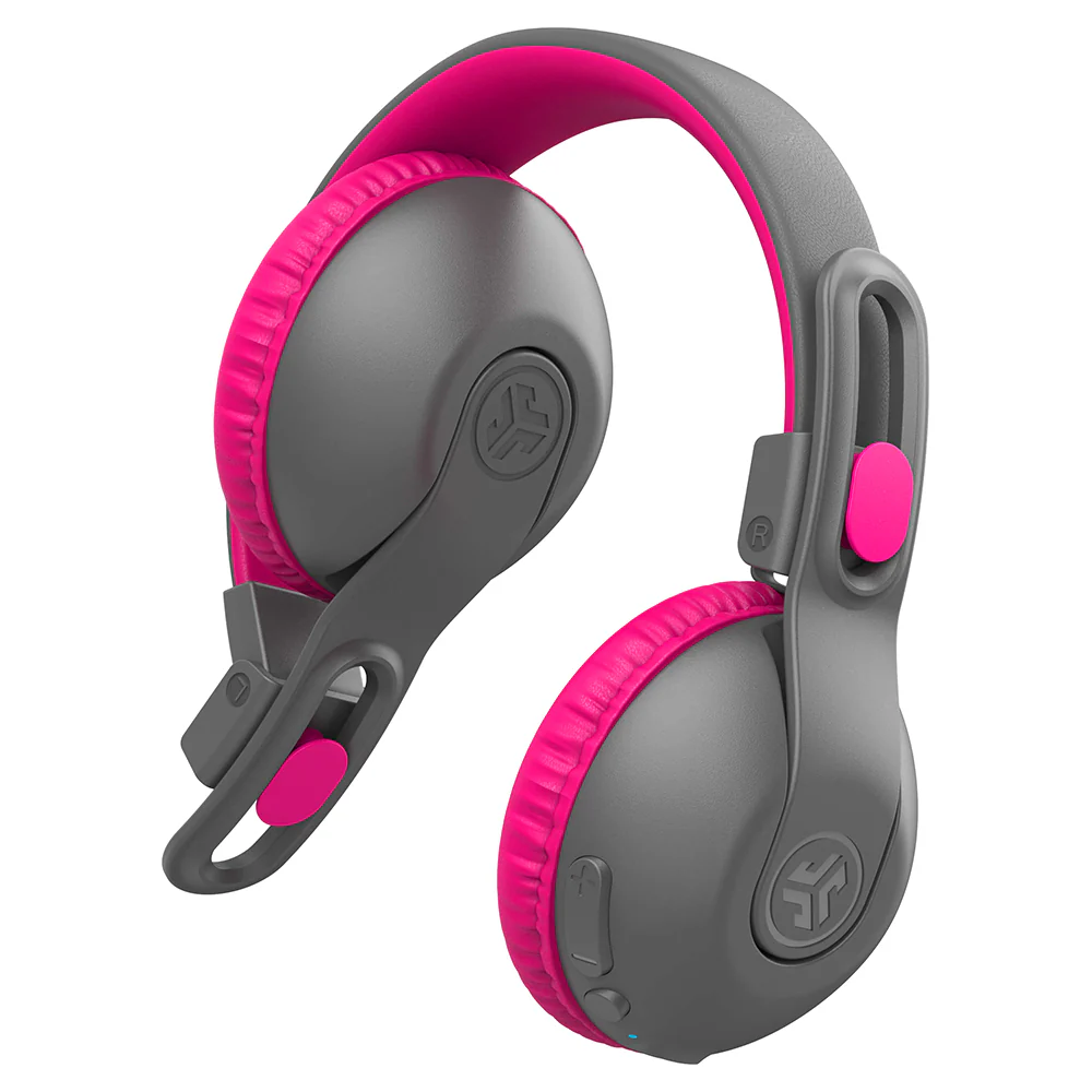 JLab Jbuddies Studio 2 Over-Ear Wireless + Wired Kids Headphone - Grey & Pink | IEUHBKSTU2RGRYPNK122 - Image 3