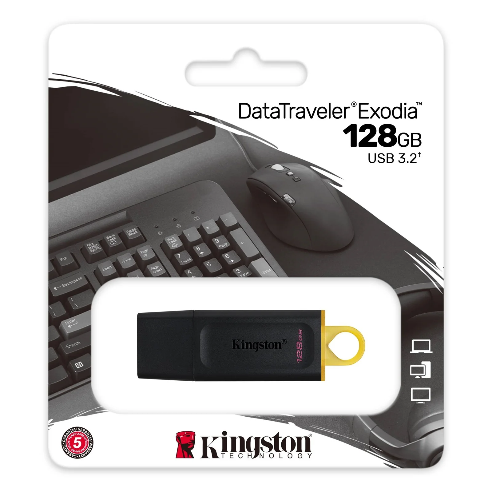 Kingston DataTraveler Exodia 128GB 3.2 USB Flash Drive - Black & Yellow | 309928 - Image 2