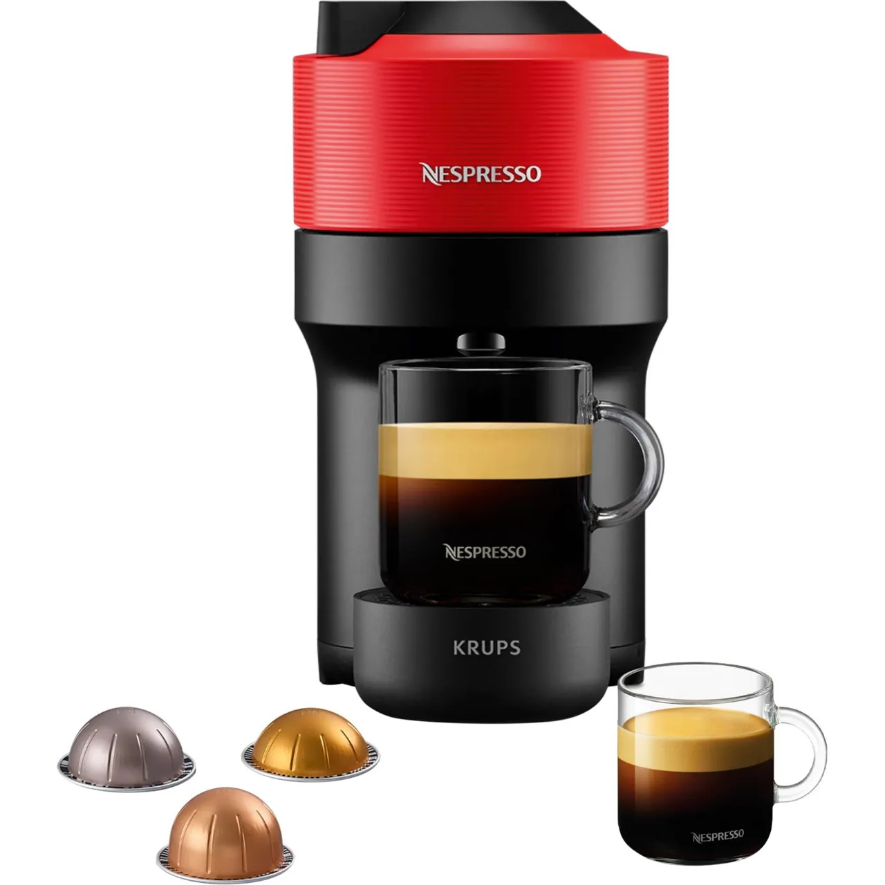 Krups Nespresso Vertuo Pop Pod Coffee Machine - Red | XN920540 - Image 8