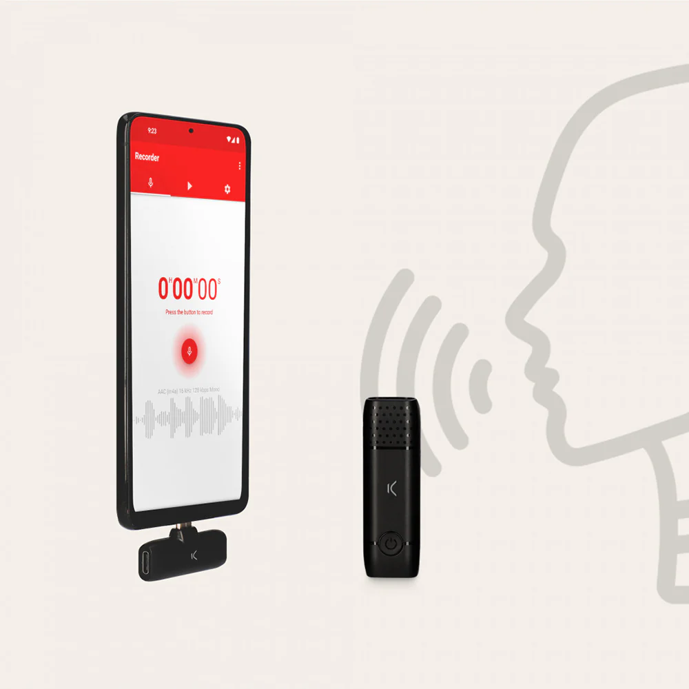 Ksix Type C Wireless Microphone for Smartphones - Black | 121918 - Image 5