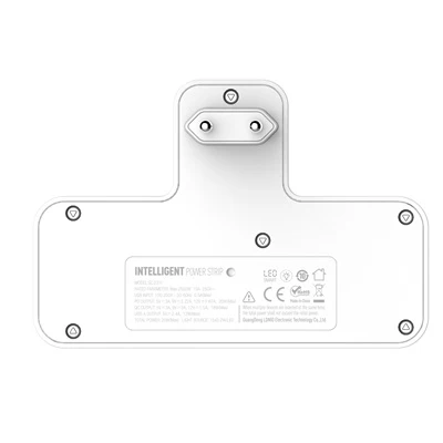 Ldnio 2 AC Outlets Portable Extension Power Socket - White | 691540 - Image 3