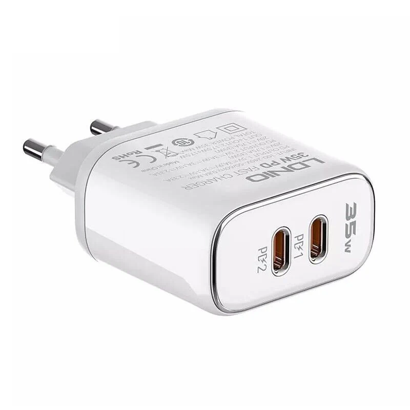 Ldnio 2xUSB-C PD USB-C to Lightning Fast Charger - White | 700280 - Image 2