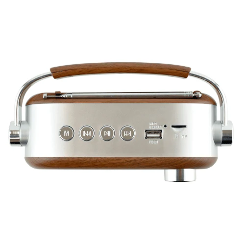 Lloytron FM/AM Rechargeable Portable Vintage Radio - Wood Effect | PP6403 - Image 4