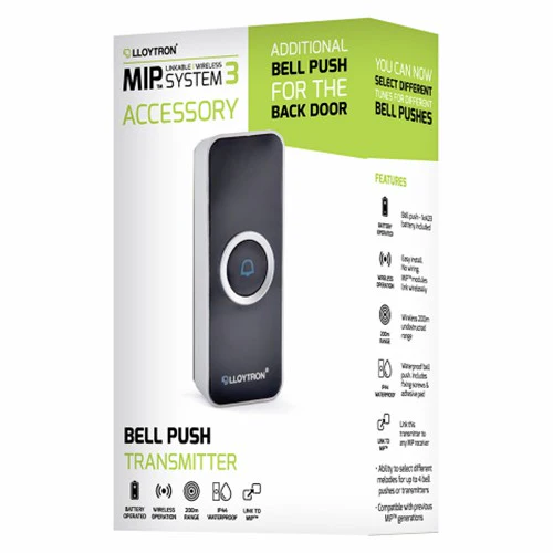 Lloytron MIP3 Bell Push Transmitter - Black | DB7831B - Image 2