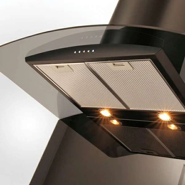 Luxair 90cm Smoked Curved Glass Cooker Hood - Black | LA-90-CVD-BLK - Image 5