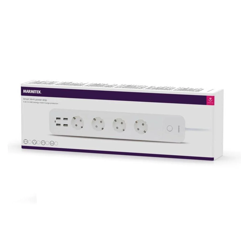 Marmitek Power LI 1.5m 4.8A 4 Sockets Smart Wi-Fi Power Strip - White | 535239 - Image 2