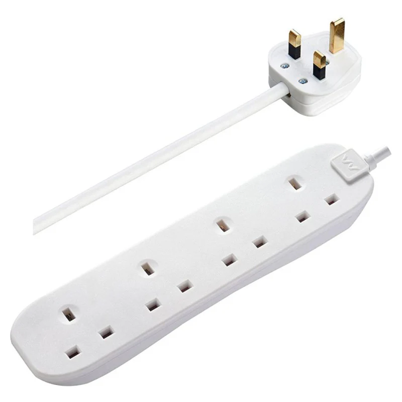 Masterplug 13A 4 Socket Extension Lead - White | BFG5N-MP